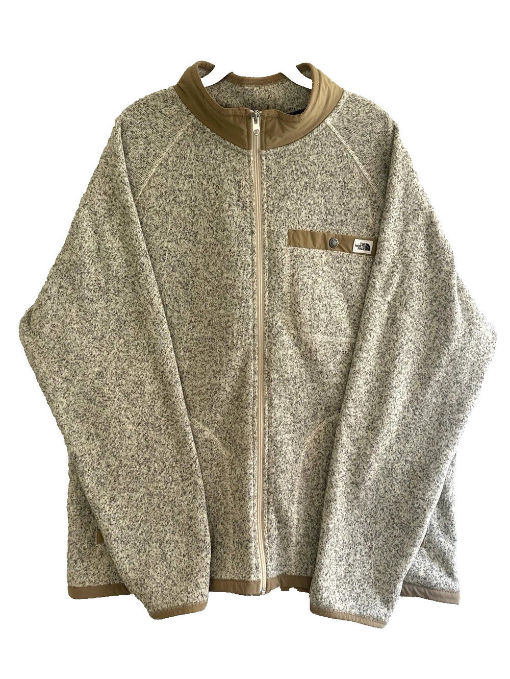 The North Face Gordon Lyons Full Zip Jacket Mens XL Beige Hiking Fleece Outdoors